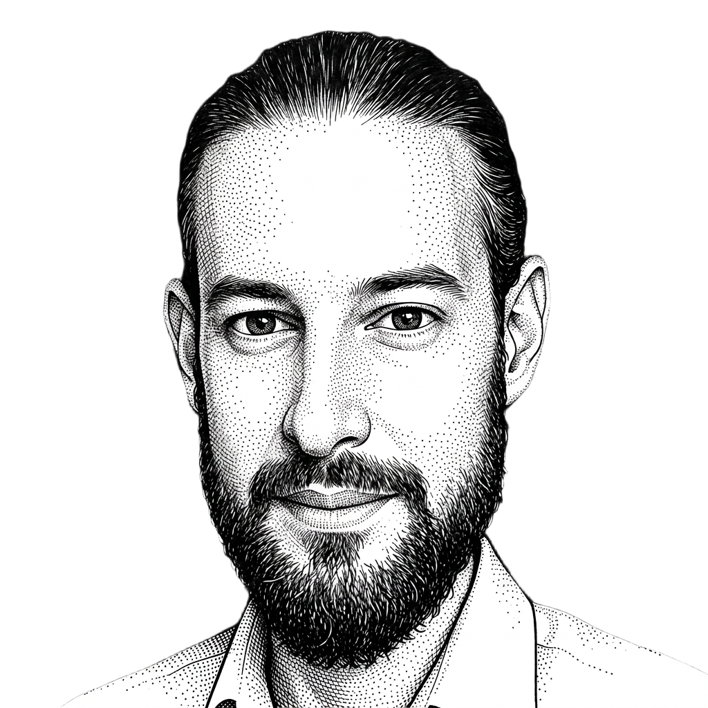 Hedcut portrait of Leonid Kotlyar